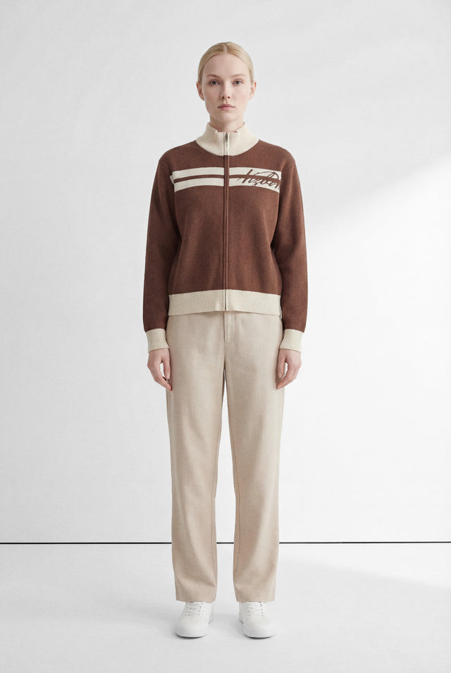 PLEATED COTTON TROUSER - BEIGE