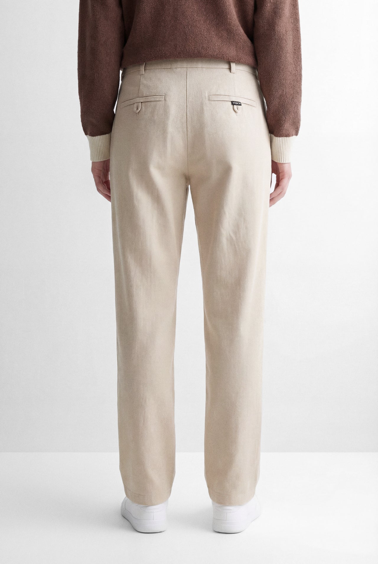 PLEATED COTTON TROUSER - BEIGE