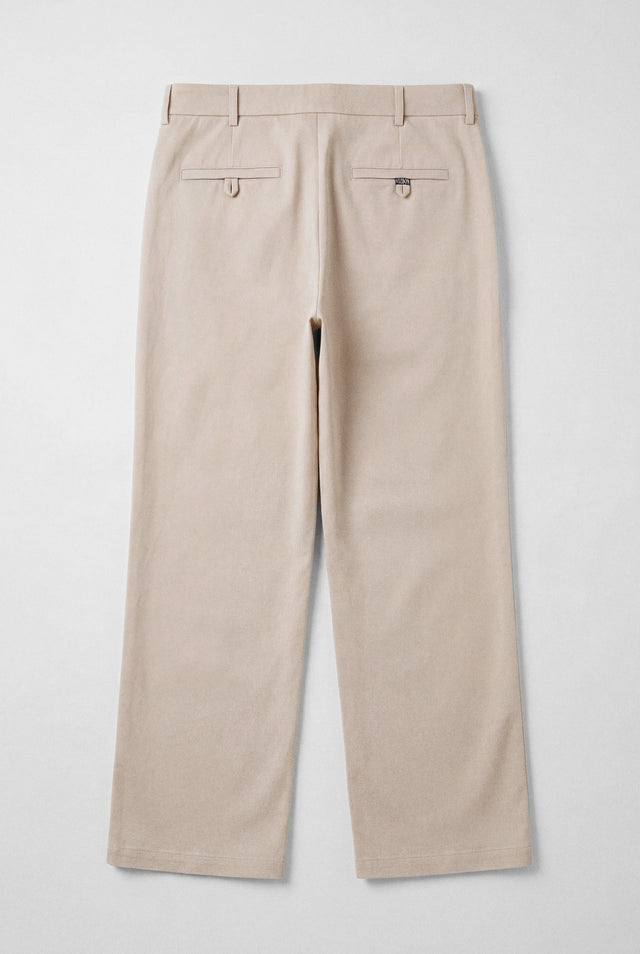 PLEATED COTTON TROUSER - BEIGE