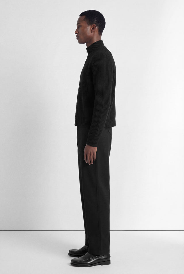 SIGNATURE CROPPED ZIP-UP KNIT