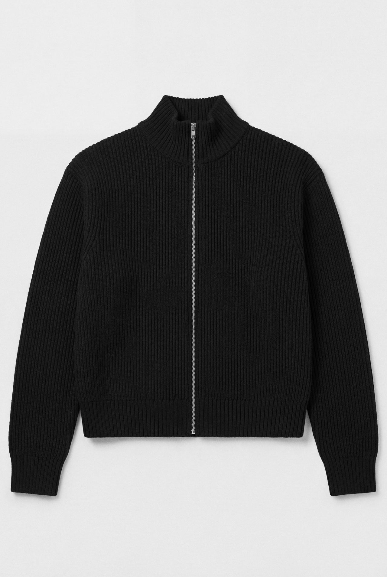 SIGNATURE CROPPED ZIP-UP KNIT